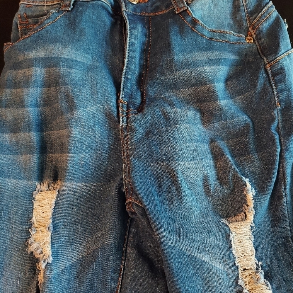 Junior Denim Ripped, Blue Republic Jeans Size 5 Juniors - Picture 8 of 16